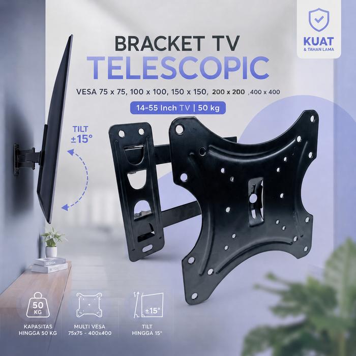 Mitra Mall Jakarta | Bracket TV Adjustable | Dudukan TV VESA | Ukuran TV Beragam 55 Inch