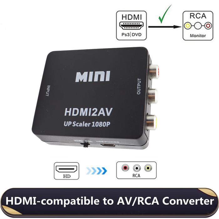 HDMI-compatible To AV RCA AV CVSB LR Video Adapter Converter MINI Box Composite AV Scaler Converter 
