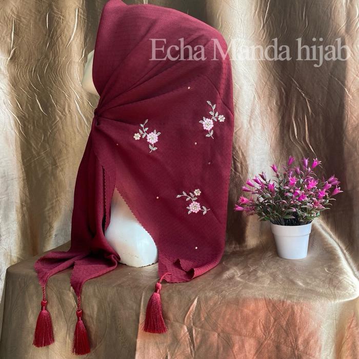 SEGIEMPAT PAYET BORDIR TASELL  BUNGA MEWAH TERBARU //  SEGI EMPAT BORDIR TASELL  BUNGA ESTER Jilbab 