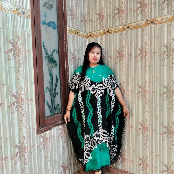 daster pompom bahan tuwil Dress