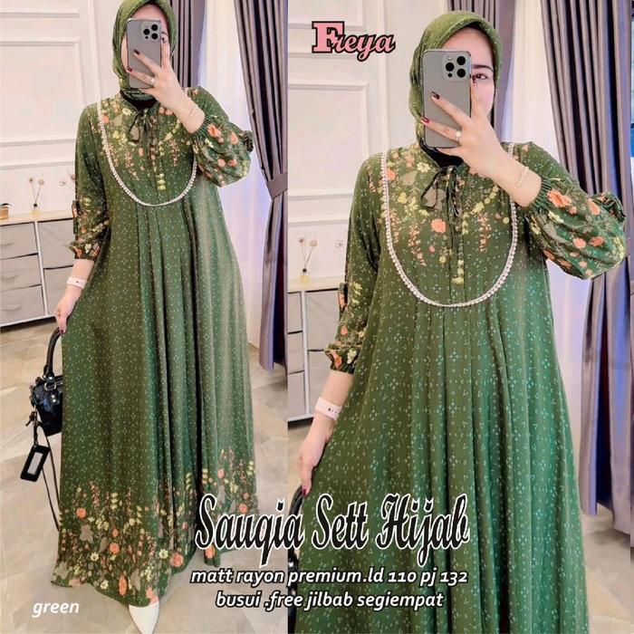 SAUQIA SET HIJAB - DRESS SETELAN HIJAB WANITA