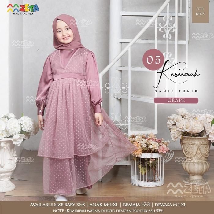 ZETA - Gamis Kareema gamis anak motif tutu polos