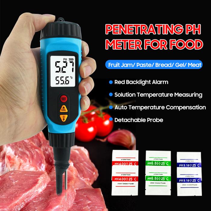 SMART SENSOR PH818M PH Meter for Food Processing 2 in 1 Food PH