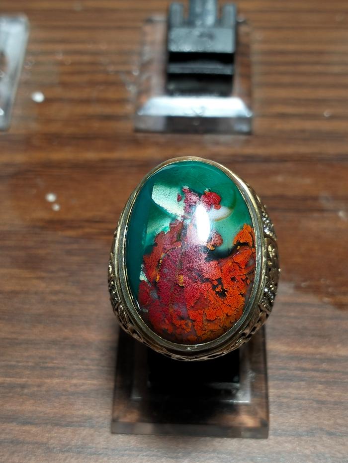 CINCIN BATU AKIK ASLI NATURAL 100% GARUT PANCAWARNA MERAH CABE LEGENDA OHEN - BGT061