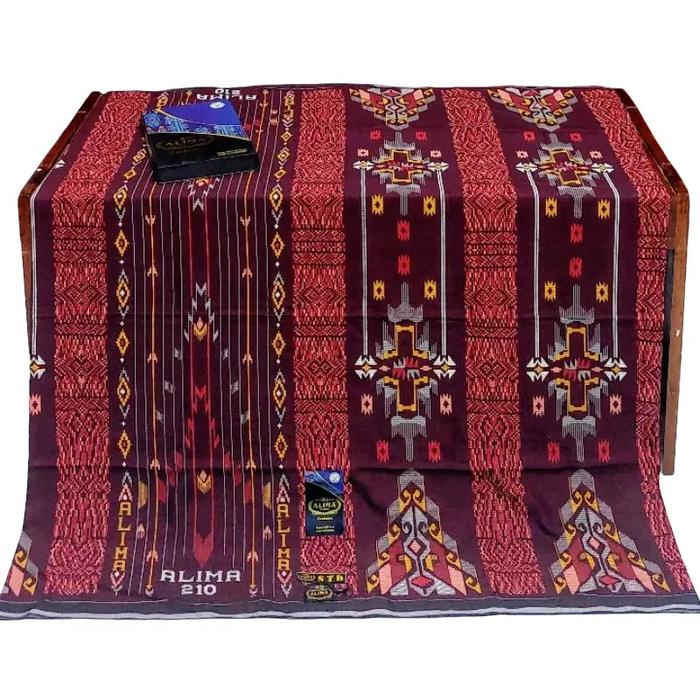 Sarung Alima Rayon Print Motif Bhs Stg - Batik Muslim Wanita Dewasa Hitam