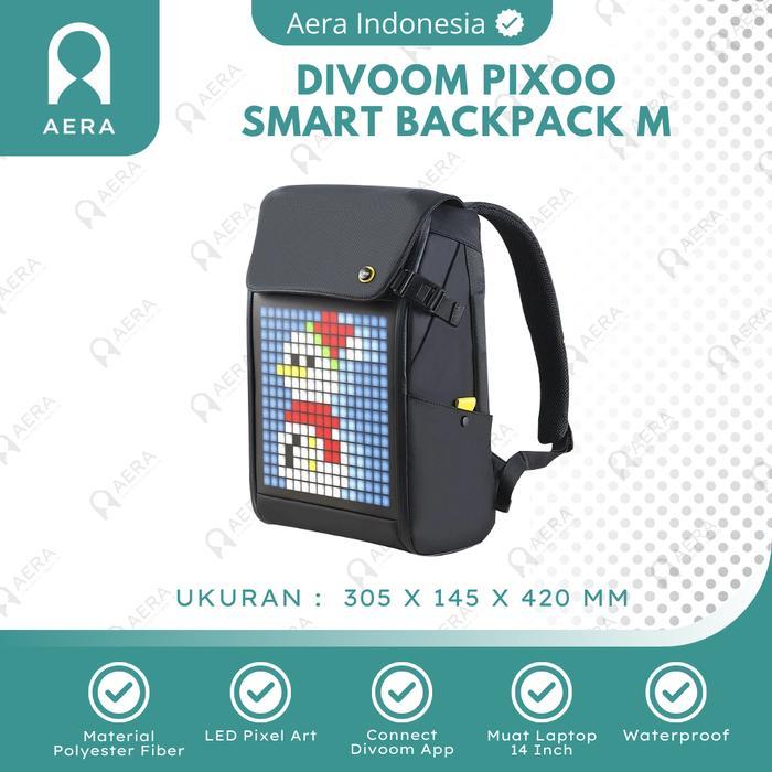 JTTOP" DIVOOM PIXOO SMART BACKPACK M WITH LED PIXEL - TAS RANSEL