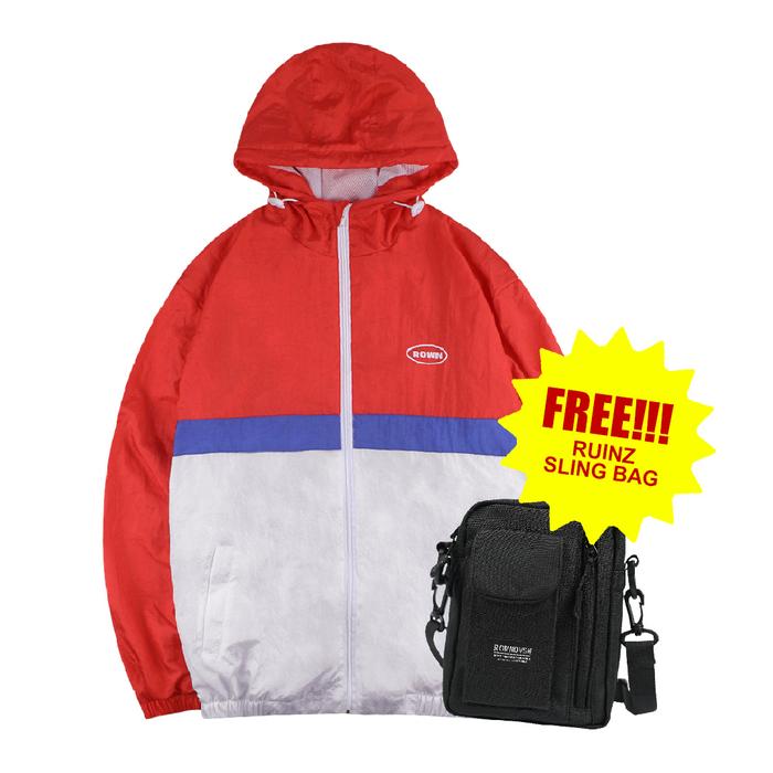 Rown Division Windbreaker Jacket || Giddens Red White Jaket Parasut