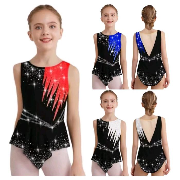 [183] Baju Gymnastic Anak Perempuan Ice Skating Costume Baju Senam Artistik Anak 5-16 th (READY STOC