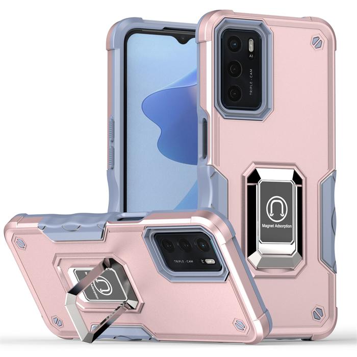 For Oppo A16S Case Armor Magnetic Metal Ring Stand Phone Case For