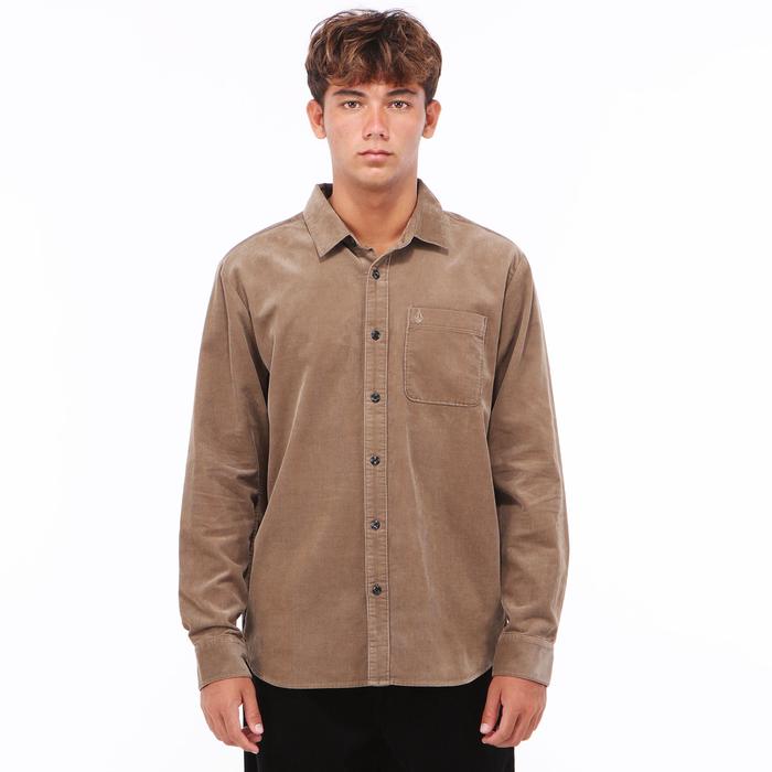 VOLCOM MLH ZANDER CORD LONG SLEEVE SHIRT EARTH