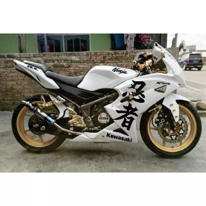 Stiker striping ninja rr new huruf kanji hitam//variasi ninja rr new OSEAN