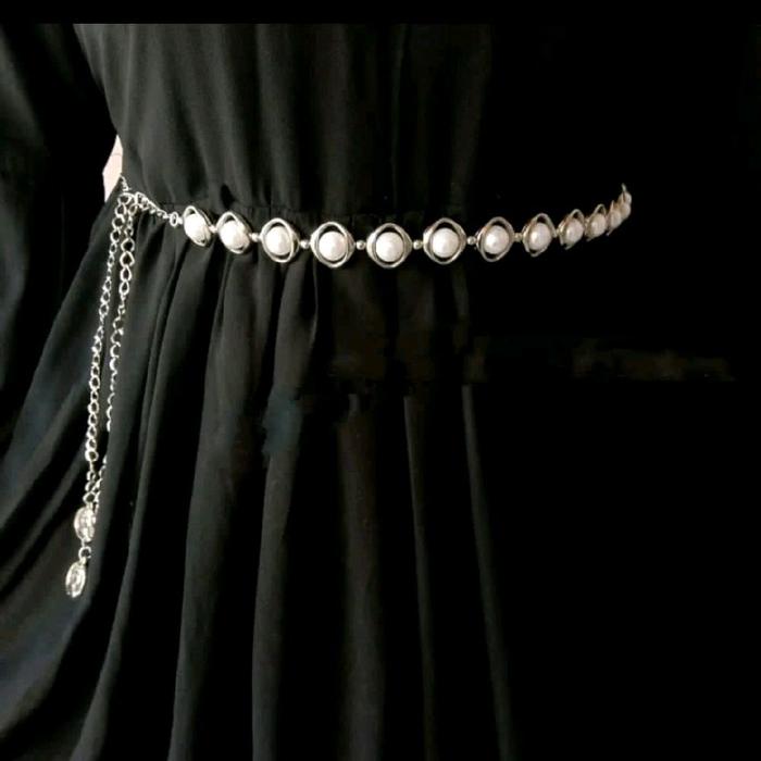 ikat pinggang mutiara ring / ikat pinggang gamis / belt mutiara ring / belt wanita / sabuk mutiara r