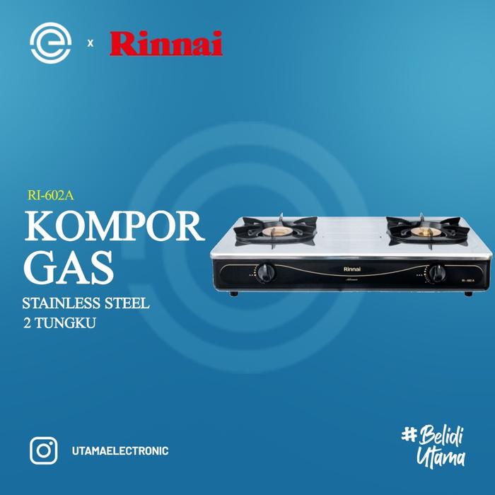 RINNAI Kompor Gas Stainless 2 Tungku RI-602A