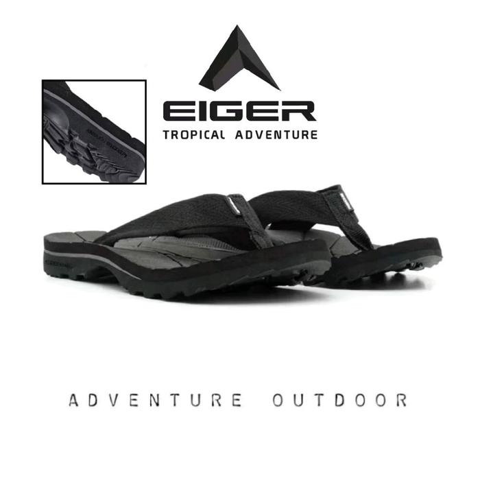 sandal eiger kinkajou japit outdoor exclusive hitam casual pria wanita grade Original sendal anti-sl