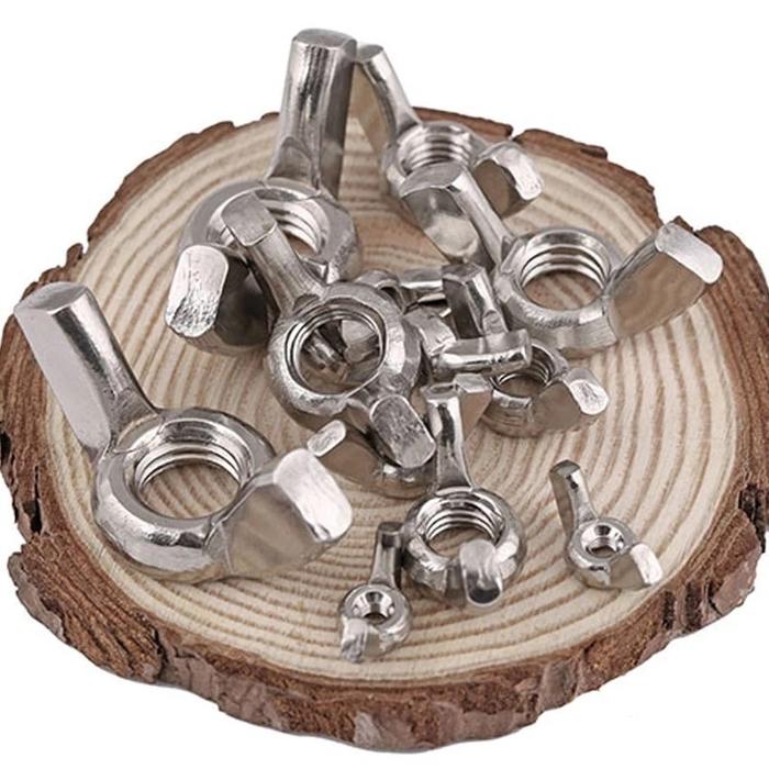 100pcs/Set Mur Kupu Kupu Wingnut Mur Kuping Wing Nut M4/M6/M8