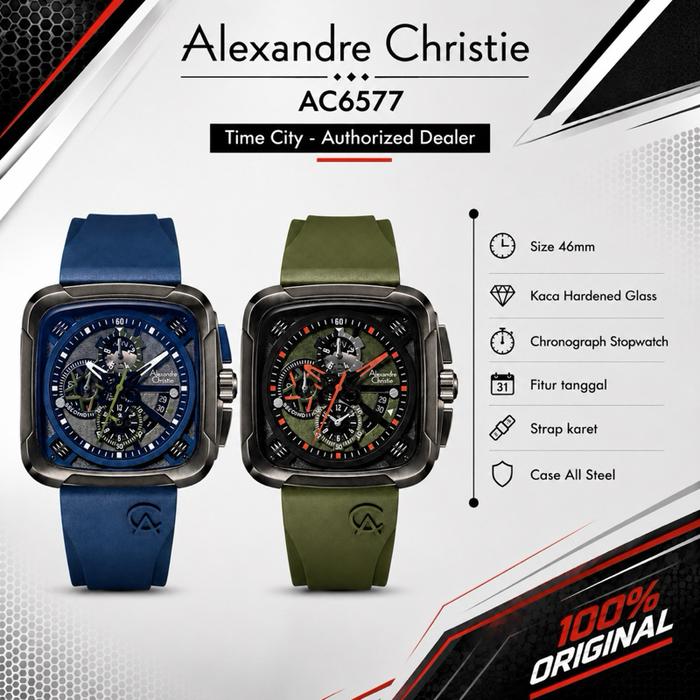 Jam Pria Alexandre Christie AC6577 Karet