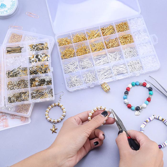 Jewelry Making Supplies Kit with Jewelry Tools, Jewelry Copper Wires Thread and Jewelry Findings for