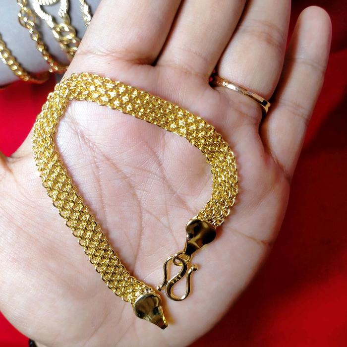 gelang rantai lipan lapis emas 24K