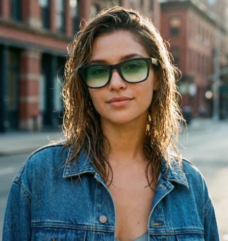 Rayban Meta Wayfarer Shiny Black Graph Green Lenses