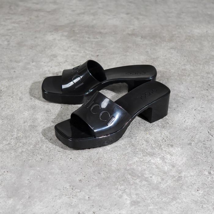Sandal GUCCI RUBBER BLACK HEELS SANDAL 100% ORIGINAL