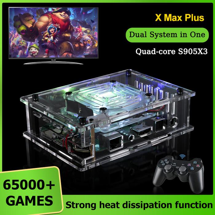 X Max Plus Konsol Game S905X3 Chip Android 9.0 8K TV Box Retro Konsol