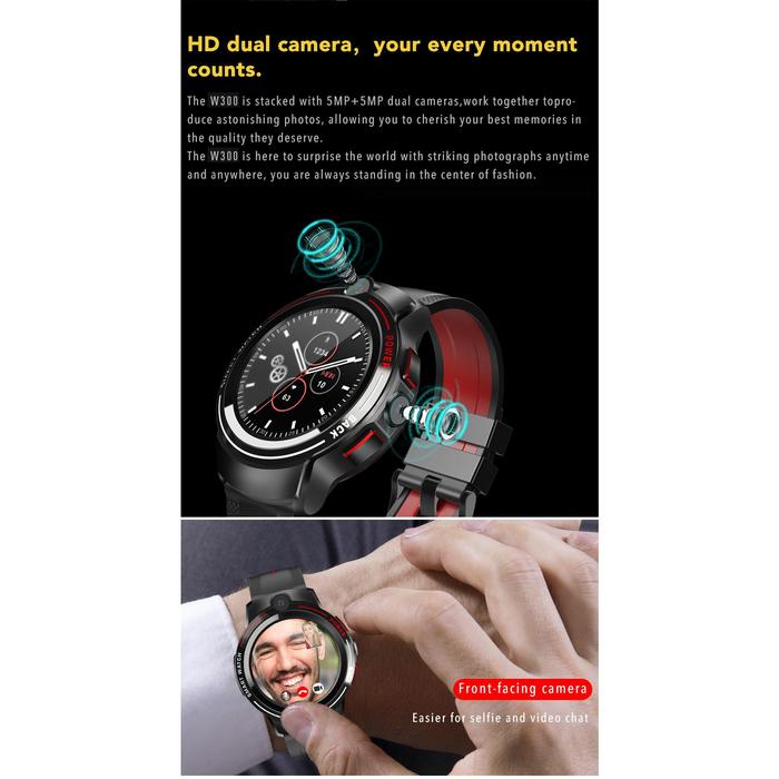 TERLARIS CE RoHS 4G Android Smart Watch GPS SmartWatch DUAL Camera