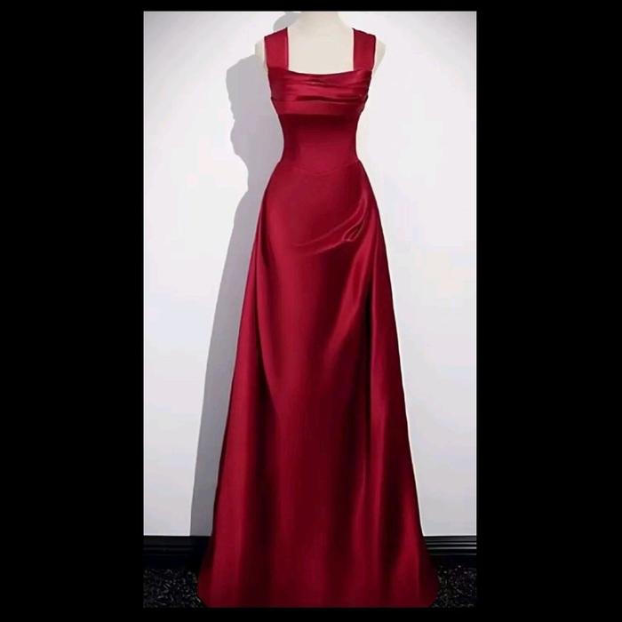 dres merah maroon elegant