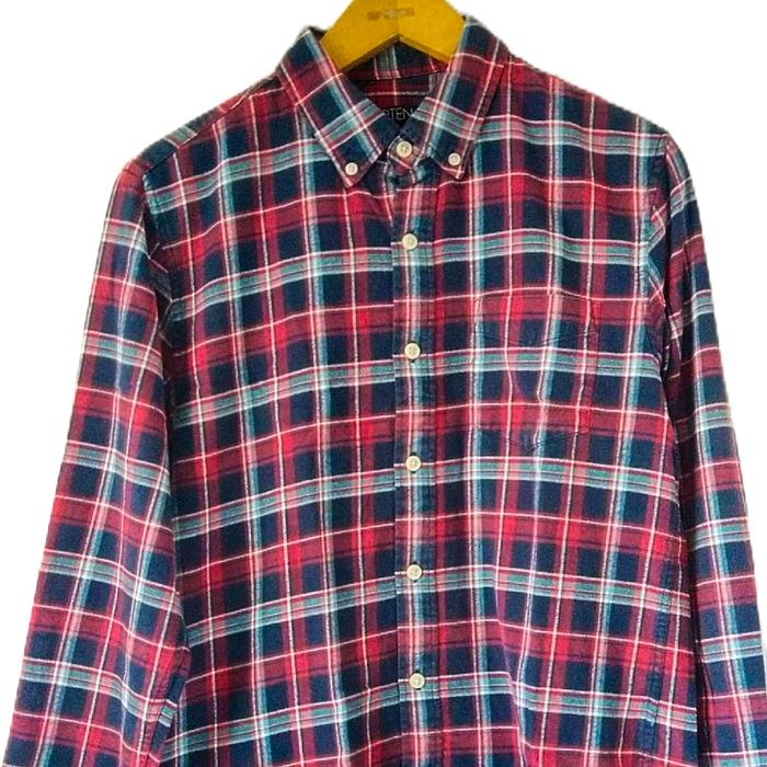 TopTen Kemeja Lengan Panjang Pria Motif Kotak Merah Biru dengan Desain Khas TopTen