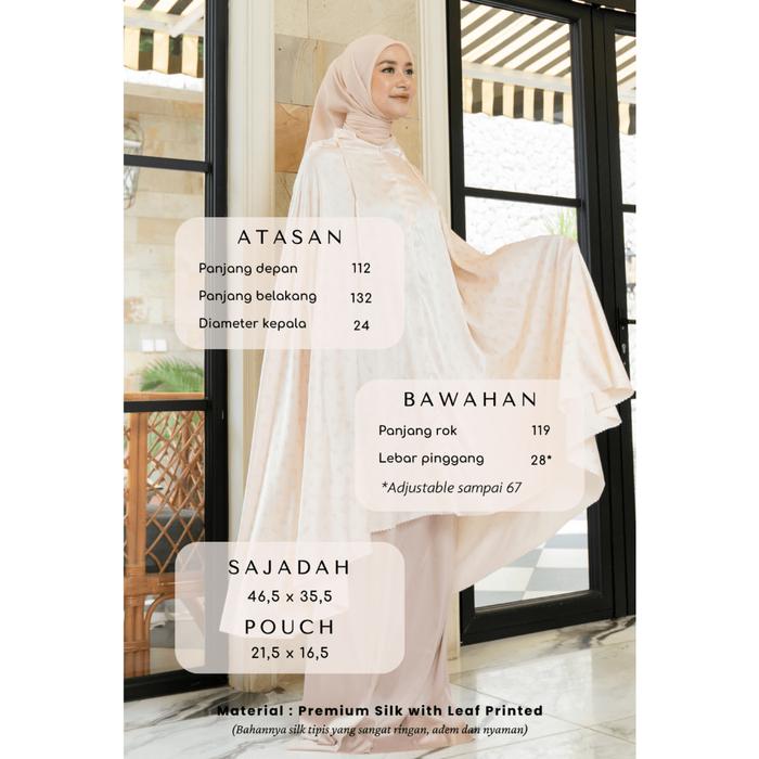 Louisaluna - Aisyah Mukena Krem Abu-Abu Print