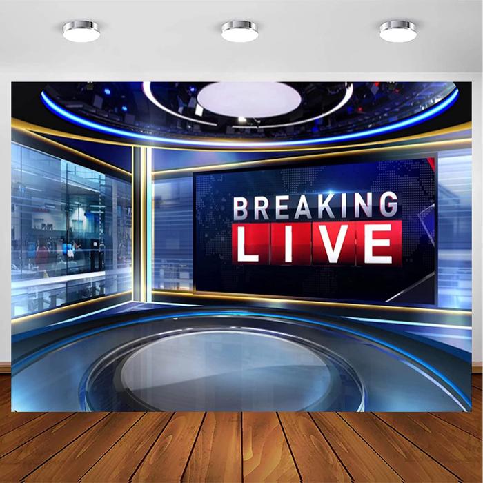 News Broadcast Photography Backdrop TV Show Newscaster Studio