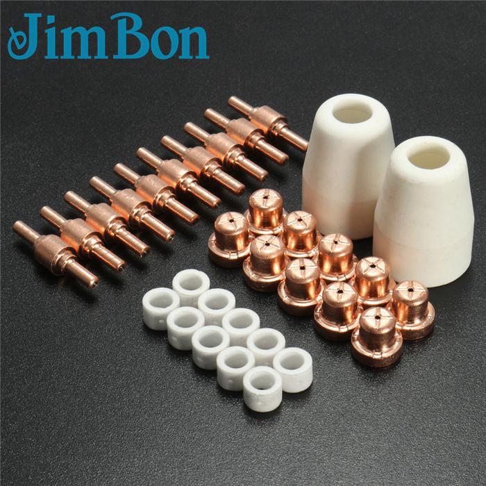 32pcs PT 31 LG-40 40A Standard Size Plasma Cutting Torch Cutter Consumables Extended TIP Nozzles Ele