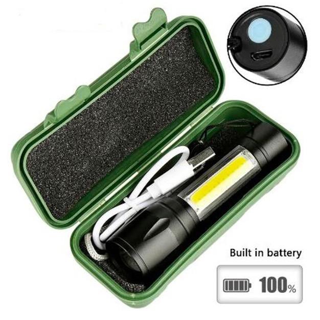 Senter COB Senter LED COB Senter Mini LED Senter LED USB Rechargeable Q5 + COB 2300 Lumens