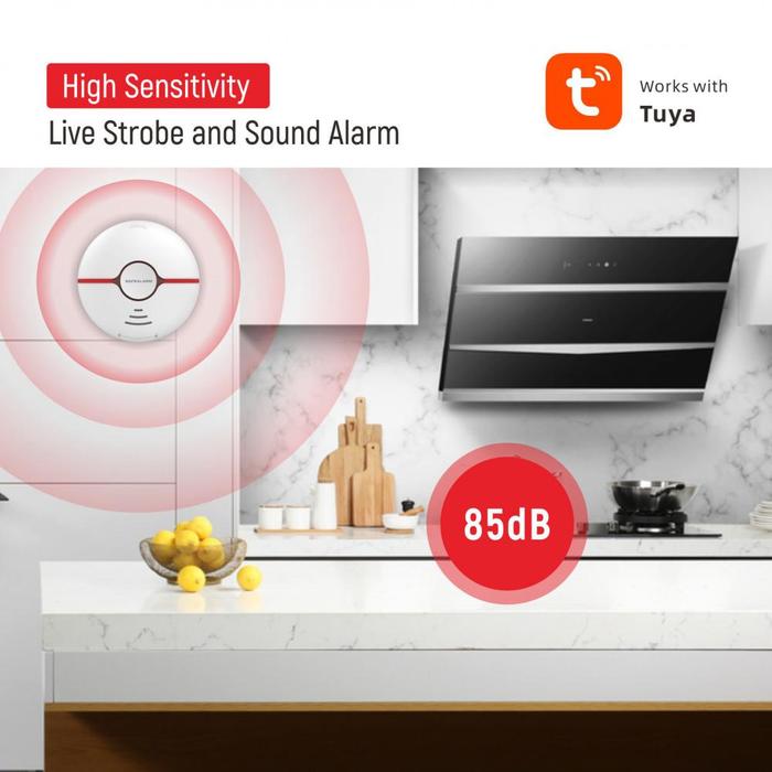 Wifi Smoke Detector High Sensitivity Red Led Flash Smart Home Smoke