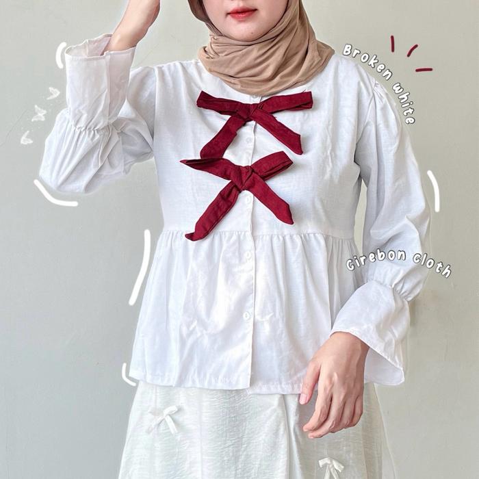 Cirebon Cloth - Leona Ribbon Blouse / Coquette Blouse / Blouse Coquette Wanita
