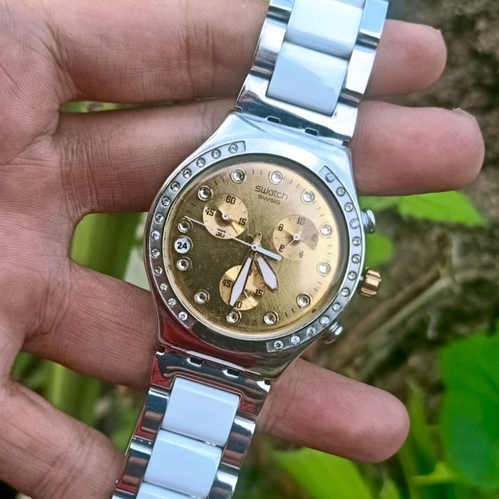 Jam Tangan Original Swatch Chronograph Irony Quartz
