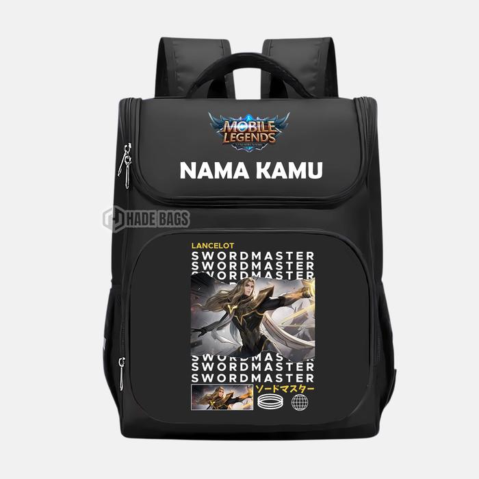 Hade Bags Tas Ransel SEKOLAH Design Logo KARAKTER HERO LANCELOT MOBILE LEGENDS ML Free Cetak Nama cu