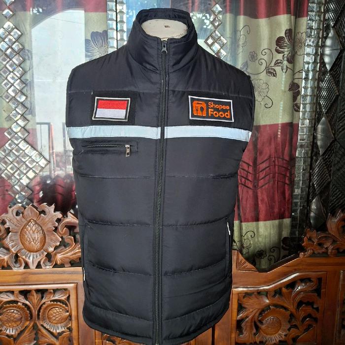 Rompi Puffer Kurir ShopeeFood Reflektif Patch Velcro (Lepas Pasang)