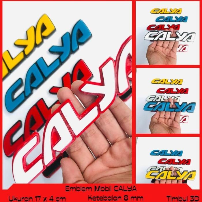EMBLEM MOBIL CALYA TIMBUL 3 DIMENSI BUKAN STIKER BUKAN AKRILIK BAHAN FIBERGLASS AKSESORIS INTERIOR M