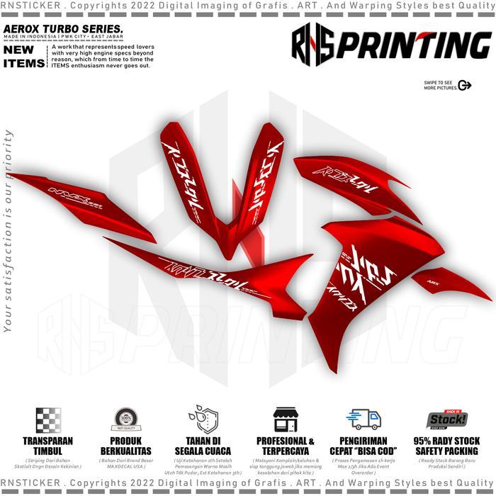 ARV10 Cutting Sticker Striping Aerox Alpha 2025 Striping Transparan Aerox Turbo Jpn Simple Style
