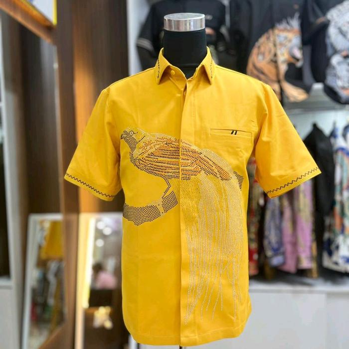 KEMEJA PAYET MOTIF BURUNG CENDRAWASIH SIZE L
