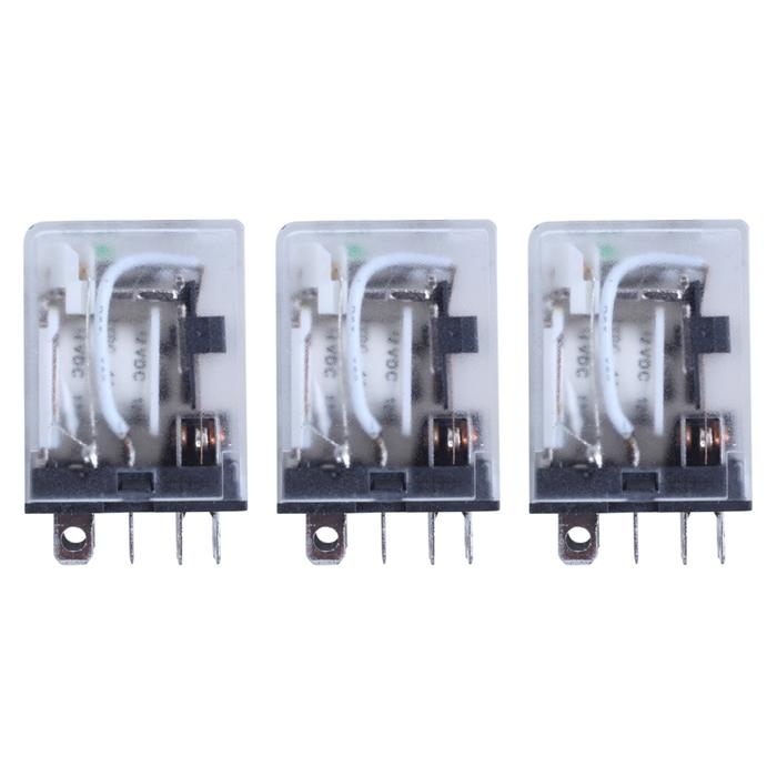 2X JQX-13F LY2 DC 12V Koil 8-Pin DPDT Relay Elektromagnetik LED Hijau