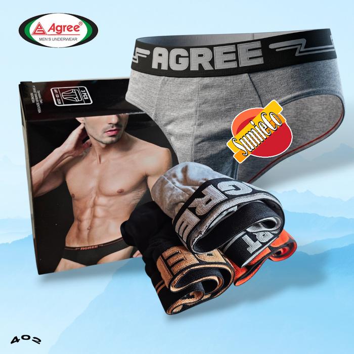 SM402 (3-6 Pcs) Agree Celana Dalam Pria Dewasa, Celana Dalam Cowok Size M, L, XL