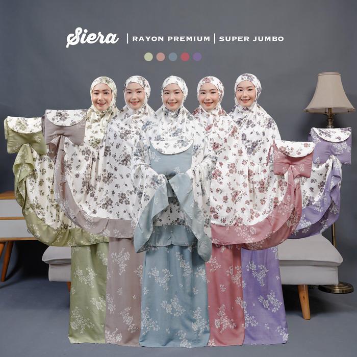 Siera MUKENA FREESTOK SIERA MUKENA Rayon Premium Super Jumbo Baju Muslim Wanita Modern