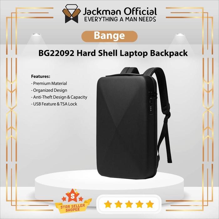 BANGE BG22092 Hard Shell Laptop Backpack Bag 15.6 Inch Alt BG22201