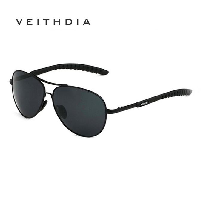 VEITHDIA Kacamata Polarized Original Kacamata Sunglass Gaya Retro aviator Kacamata 3088