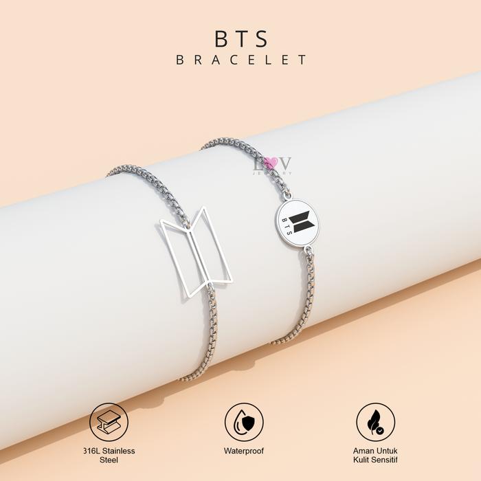Gelang BTS Borahae ARMY OT7 Adjustable Aksesoris Kado Bias Kpop Korea Bangtan - BTS Bracelet
