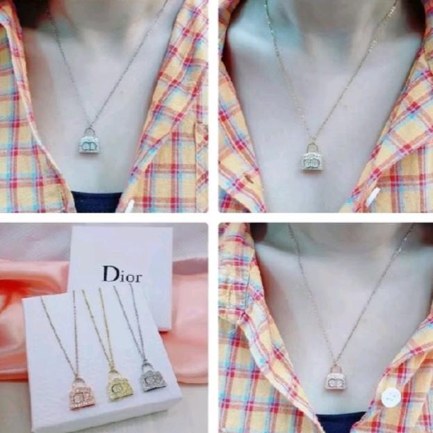Kalung titanium model Tas cD anti karat Emas