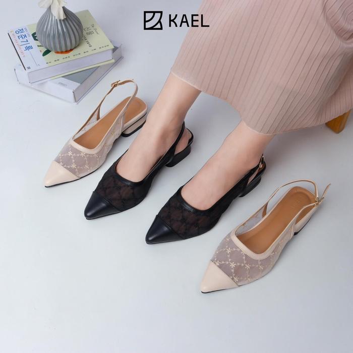 Sepatu Sandal Wanita Mules Kael Slavina Hak 3 Cm
