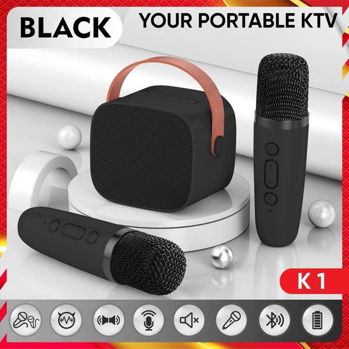 MIC BLUETOOTH KAraoke ER-K1 ER-K1 Mini Speaker Karaoke Portable with MIC Bluetooth Full Bass + Micr