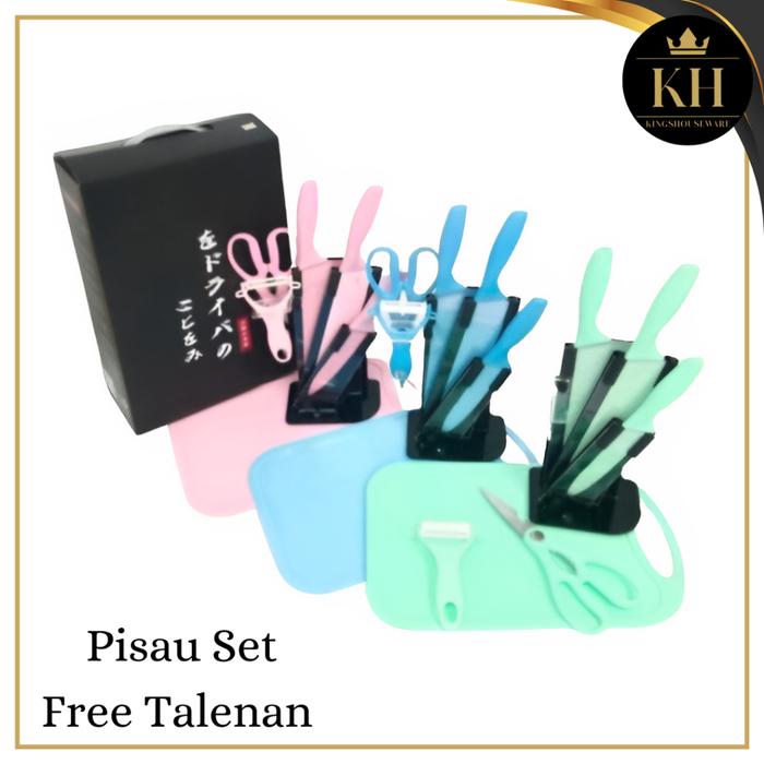 Kh- Pisau Dapur Set Komplit Free Talenan / Pisau Dapur Bahan Premium Pisau Tajam
